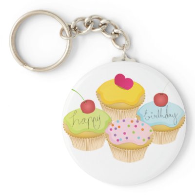 Birthday Cupcakes Keychains by VectorGraphics