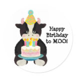 birthday day cow stickers