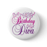 Birthday Diva Button