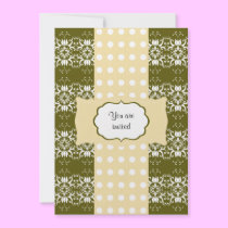 Birthday Elegant Damask  (Orange) invitations