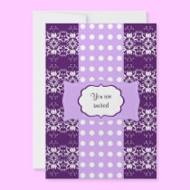 Birthday Elegant Damask  (Purple) invitations