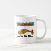 Birthday Fish 100th Coffee Mugs