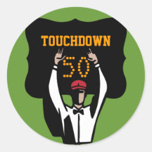 Birthday Football Party Theme Decoration Round Stickers