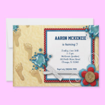 Birthday Footprints invitations