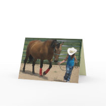 Birthday for a Cowgirl & Her Horse Card - Western