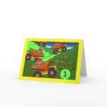Birthday for Grandson, Dump Trucks with Cupcakes Cards