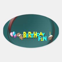 Birthday Fun Oval Stickers