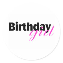 Birthday girl (2) round sticker
