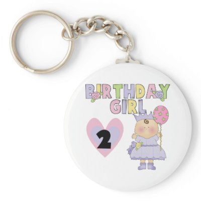 Birthday Girl 2nd Birthday Tshirts and Gifts Keychains by kids_birthdays