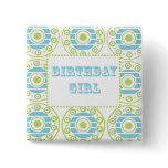 Birthday Girl Blue Pin