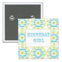 Birthday Girl Blue Pin