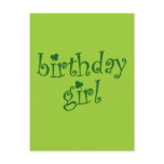 Birthday Girl for St. Patrick's Day Birthday Girls Post Cards