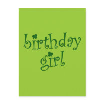 Birthday Girl for St. Patrick's Day Birthday Girls Post Cards