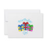 Birthday girl in blue with presents custom invitation
