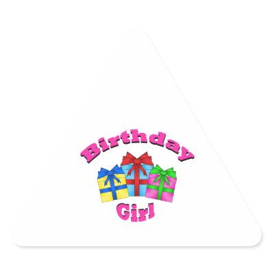 Birthday girl in pink with presents stickers by Brothergravydesigns