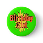 Birthday Girl Party Button