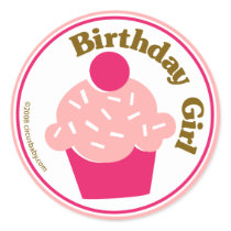 Birthday Girl Round Sticker