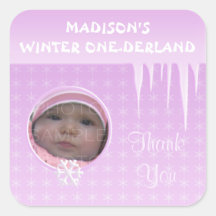 Birthday Girl Winter Onederland Thank you sticker