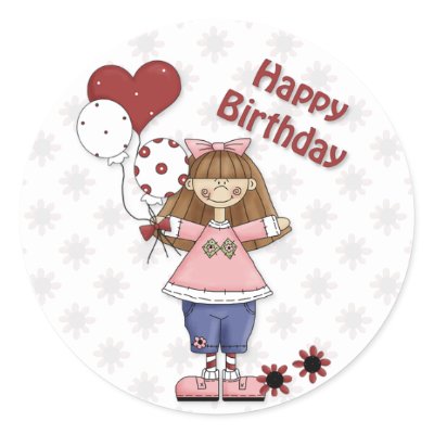 Birthday Girl with Ballons Stickers by Sticker_Shop