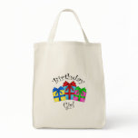 Birthday girl with presents canvas bag