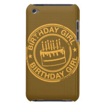 Birthday Girl -yellow rubber stamp effect- iPod Case-Mate Case