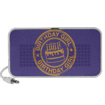 Birthday Girl -yellow rubber stamp effect- Speaker System
