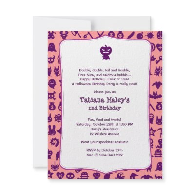 Birthday Girl's Halloween Custom Invitation by thepapershoppe
