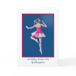 Birthday, Goddaughter, Ballerina on Blue Card