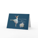 Birthday, Great Granddaughter, Ballerina on Blue Card