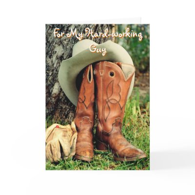 Birthday Greeting Card: Cowboy Hat and Boots by ByTheBecks