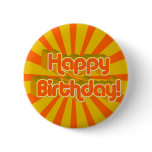 Birthday Greeting Retro style Pinback Button