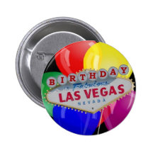 Birthday IN Fabulous Las Vegas Button - Balloons