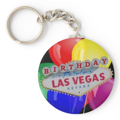 Birthday IN Fabulous Las Vegas Keychain - Balloons by vegasdusoleil