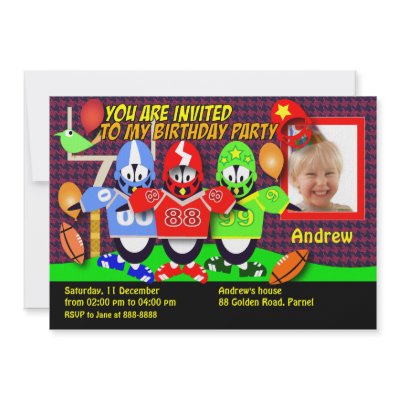 Birthday invitation 028B: American Football by adellaandmella
