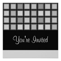Birthday Invitation Grey Block Colour