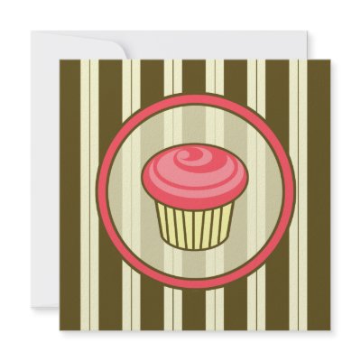 Birthday Invitation - Pink & Brown Cupcake by thepinkschoolhouse