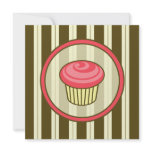 Birthday Invitation - Pink & Brown Cupcake