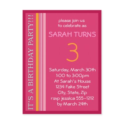 Birthday Invitation with Stripes by Designdivaad