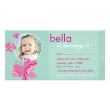 BIRTHDAY INVITE PHOTOCARD :: flutterbybutterfly 1 Photo Card