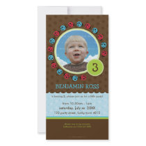 BIRTHDAY INVITE PHOTOCARD :: ladybird circle 1P