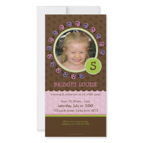 BIRTHDAY INVITE PHOTOCARD :: ladybird circle 4P