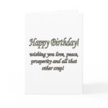 Birthday Love & Peace cards