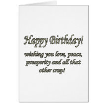 Birthday Love & Peace Greeting Cards