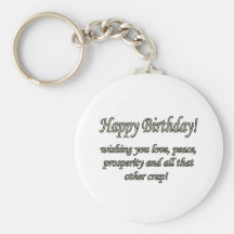Birthday Love & Peace Key Chains