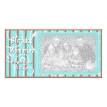 Birthday Memories Custom Photo Card Blue Brown