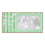 Birthday Memories Custom Photo Card Green Brown