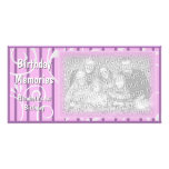 Birthday Memories Custom Photo Card Pink Purple