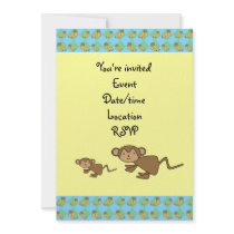 Birthday Monkey invitation