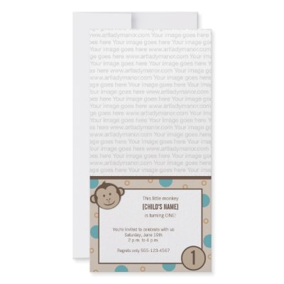 Birthday Monkey Photo Card Invitation by artladymanor