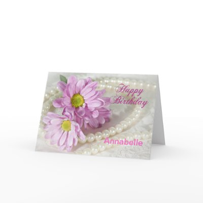 Birthday name card with daisies by Eggznbeenz